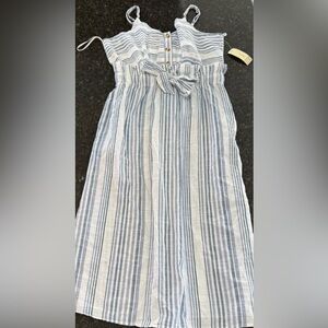NWT Japna Blue and White Striped Maxi dress L
